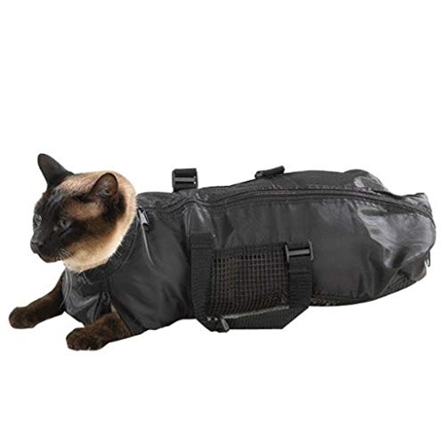 DONGMIAN Bolsa de Aseo para Gatos Bolsa de sujeción para Gatos Mediana + Bozal para Gato Gratis de Downtown Pet Bolsa de baño para Gatos portátil y Duradera