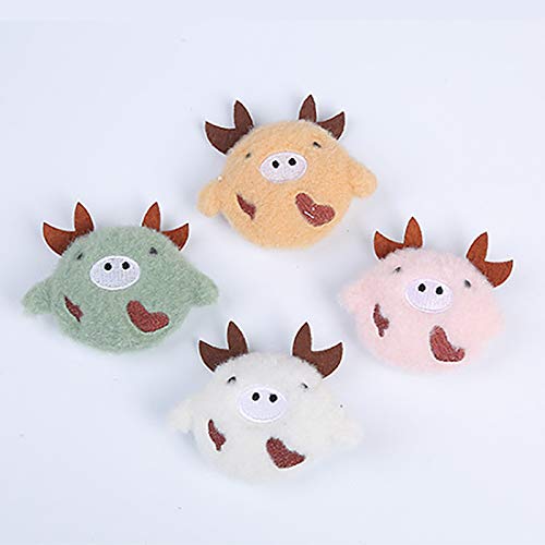 dontdo Juguete para gatos de peluche lindo gato de peluche juguete lindo de dibujos animados suave de peluche interactivo mordedura de peluche con hierba para gatos amarillo