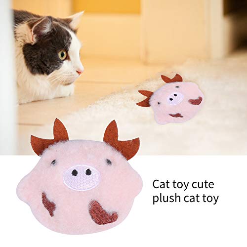 dontdo Juguete para gatos de peluche lindo gato de peluche juguete lindo de dibujos animados suave de peluche interactivo mordedura de peluche con hierba para gatos amarillo