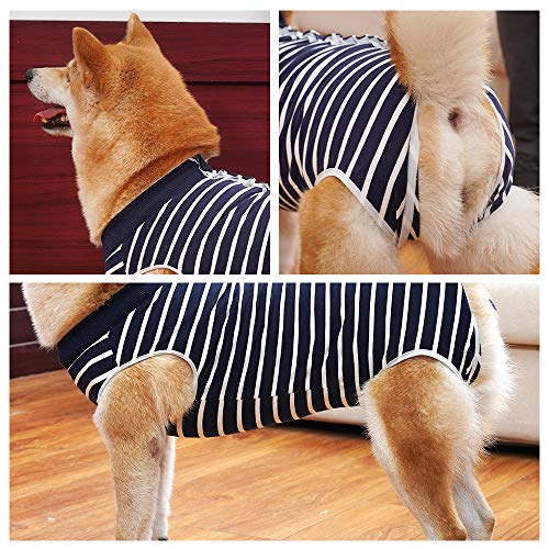 Dotoner Chaleco de recuperación para Perros y Gatos, Protector de heridas Abdominales, Ropa quirúrgica médica para Cachorros(Blue,XS)