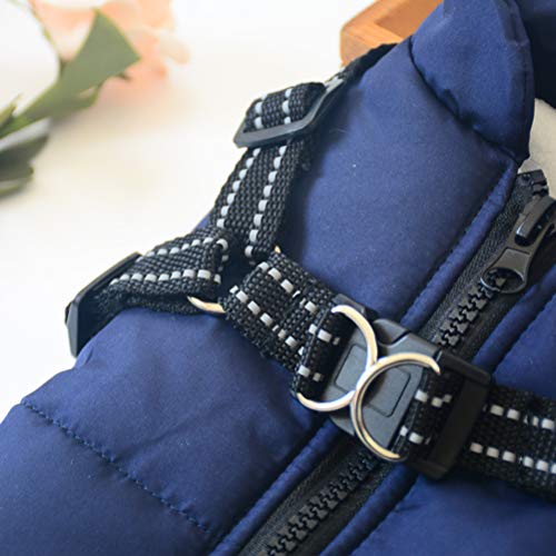 Dowoa Chaqueta para Perros Chaleco de Invierno Chaqueta para Mascotas Abrigo cálido para Perros Suéter Impermeable para Perros Traje de esquí para Mascotas Chaleco sin Mangas con Correa para el Pecho