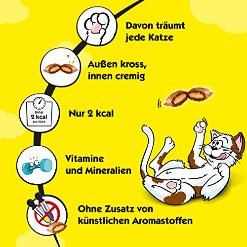 Dreamies Klassiker Katzensnacks - Traumhaft knusprige Bolsillos con tierno Relleno - 6 x 60 g