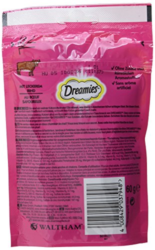 Dreamies Klassiker Katzensnacks - Traumhaft knusprige Bolsillos con tierno Relleno - 6 x 60 g