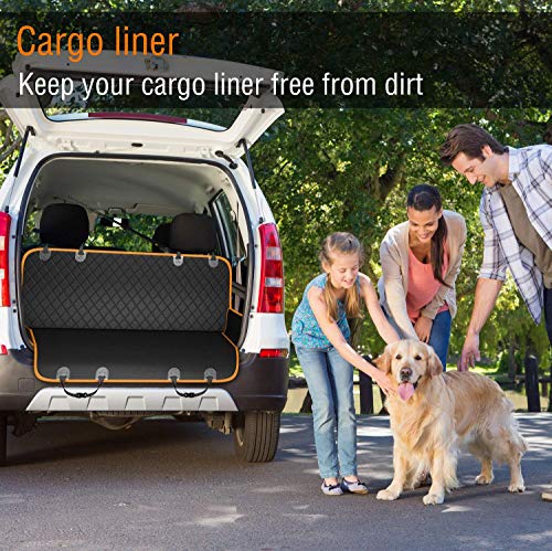 Dreamsbox Funda de Asiento para Perros, Impermeable Antideslizante Protector Asiento Coche Perro, 147 x 137cm Gruesa y Duradera para SUV, Camión, Transportar y Viaje (Naranja)