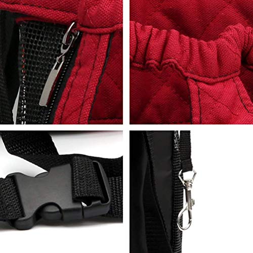 Ducomi Dupet - Bolsa frontal para transportar perros – Mochila riñonera suave y ligera para perros, gatos y cachorros – Apto para paseos y viajes – Cómoda para animales domésticos (L, rojo)