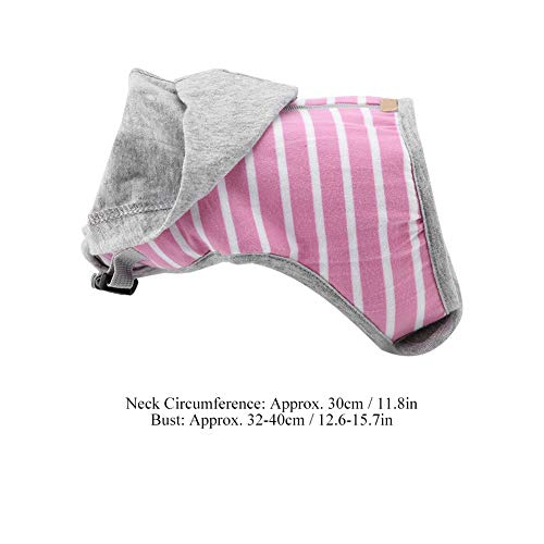 Duokon Ajustable Gato Arnés con Capucha Escape A Prueba de Rayas Patrón Cuello Hebilla Sombrero Chaleco Collar con Correa para Mascota Entrenamiento al Aire Libre Caminar Jugando(Rosado)