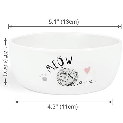 Dynmeow Comedero Gato Ceramica, Comederos y Bebederos para Gatos, Cuenco para Mascotas Antideslizante con Patrón de Mariposa