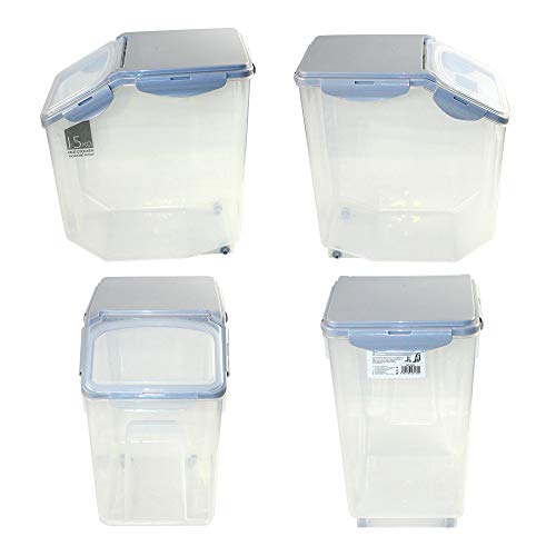 DZL- Contenedor pienso Perros 15kg con Ruedas Contenedor para Pienso Contenedor de Alimentos para Mascotas Caja de Alimentos (Cubo15KG)