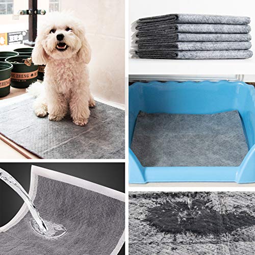DZL- Empapadores de adiestramiento para Perros, carbón, Almohadillas de Entrenamiento 50 Almohadillas de Entrenamiento para Cachorros Súper Absorbentes de 55.8x55.8cm (40PC)
