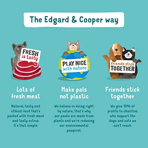 Edgard & Cooper Comida humeda Gatos Adultos sin Cereales, Natural con Pavo Fresco y Gambas. Comida Sana Rica en nutrientes y antioxidantes Naturales Pack tarrinas de 19x85gr