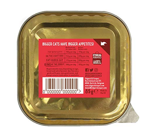 Edgardcooper Bio Grain Free Adult para gatos de 85 g, pollo salvia y manzanilla
