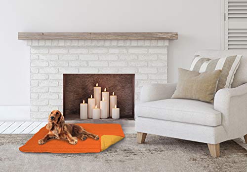 Elegant Cojín para Perros, Naranja y Amarillo, 60x100cm