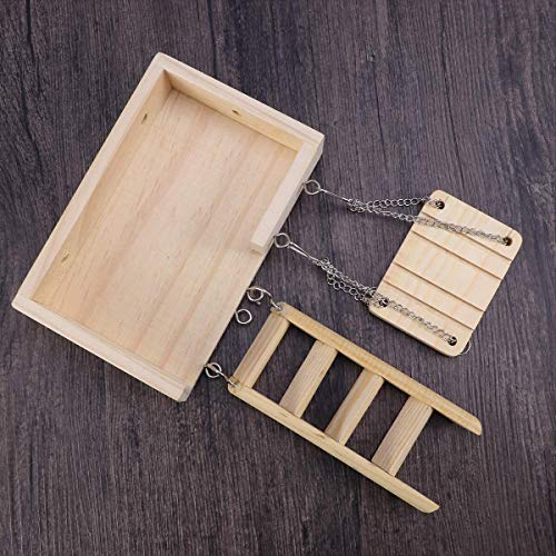 EliteJJ Plataforma de hámster con Swing-3 Pack Oscilación de Madera, Escalera y Plataforma Lookout Conjunto de ratón, Chinchilla, Rata, hámster Enano y Jerbo