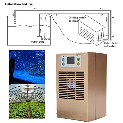 Enfriador de agua del tanque de peces, Máquina de enfriamiento de agua del tanque de peces, Máquina de enfriamiento del acuario enfriador de tanque de peces para acuario 35L Usos de acuicultura(70W)