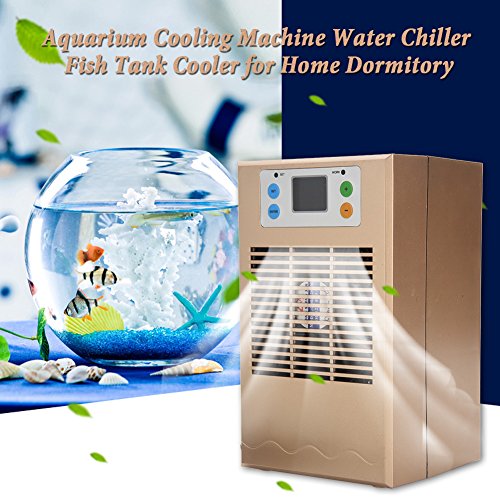 Enfriador de agua del tanque de peces, Máquina de enfriamiento de agua del tanque de peces, Máquina de enfriamiento del acuario enfriador de tanque de peces para acuario 35L Usos de acuicultura(70W)