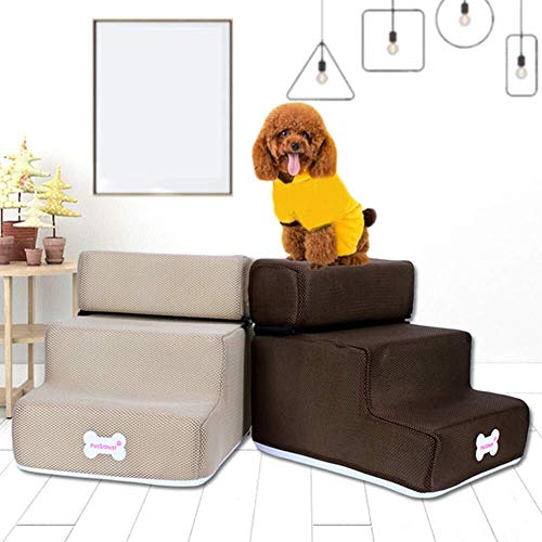 Escalera de Pasos para Mascotas, escaleras Mascotas de 3 Pasos, Gatos pequeños para Perros Pet 3 Pasos Rampa extraíble Rampa Deslizante Escalada de Camas Desmontable, Juguete para Perros para Perros
