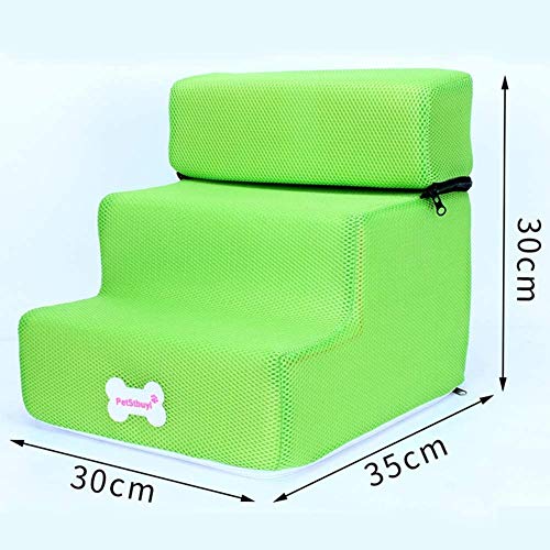 Escalera de Pasos para Mascotas, escaleras Mascotas de 3 Pasos, Gatos pequeños para Perros Pet 3 Pasos Rampa extraíble Rampa Deslizante Escalada de Camas Desmontable, Juguete para Perros para Perros