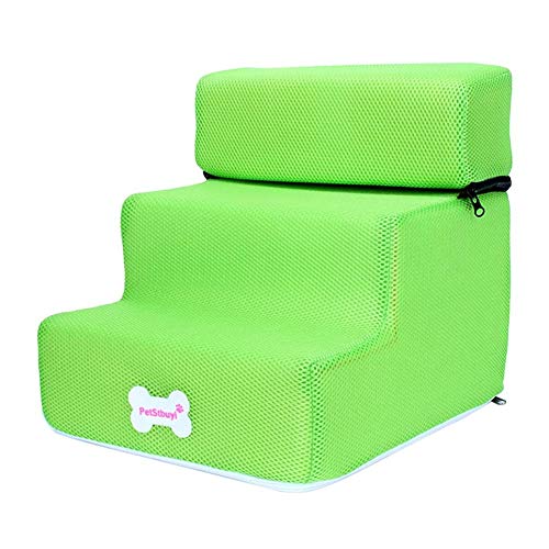 Escalera de Pasos para Mascotas, escaleras Mascotas de 3 Pasos, Gatos pequeños para Perros Pet 3 Pasos Rampa extraíble Rampa Deslizante Escalada de Camas Desmontable, Juguete para Perros para Perros