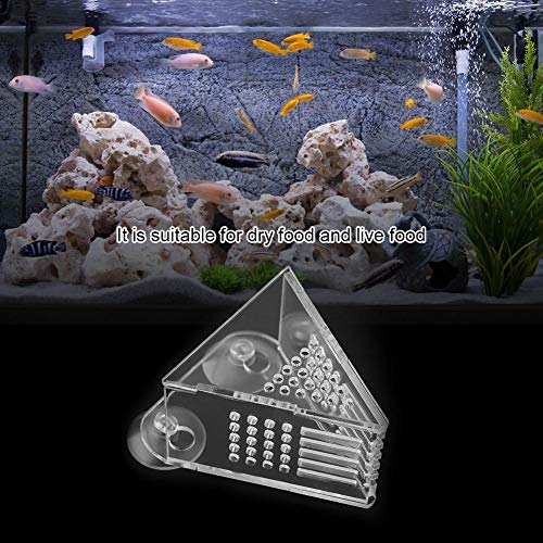 【Especial de Año Nuevo 2021】Alimentador de Acuario, con 4 Piezas Ventosas acrílicas Reutilizables Blanco Fácil instalación Alimentador de Gusano Rojo, para Gusano Rojo para Acuario de camarones de sal
