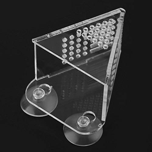 【Especial de Año Nuevo 2021】Alimentador de Acuario, con 4 Piezas Ventosas acrílicas Reutilizables Blanco Fácil instalación Alimentador de Gusano Rojo, para Gusano Rojo para Acuario de camarones de sal