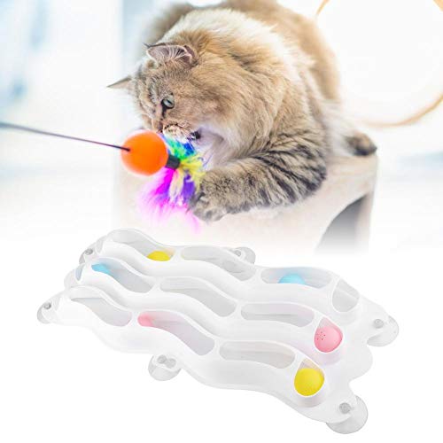 【Especial de Año Nuevo 2021】Taidda- Juguete Educativo del Gato Blanco, Juguete Educativo del Animal doméstico de Tres Capas, para el Juguete Educativo del Juguete del Entrenamiento del Animal doméstic