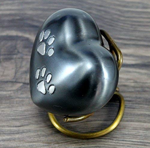 eSplanade Urna de cremación de Mascotas Urnas conmemorativas Contenedor Frasco para recipientes | Urna De Latón | Urna de Metal | Urna de entierro | Recuerdo conmemorativo (Gris con Soporte)
