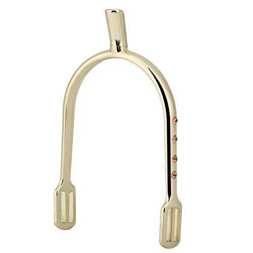 Espuelas Plateadas, espolón angosto de aleación de Zinc Plateado al por Mayor Espuelas para Caminar a Caballo Todo Alrededor Espuelas inglesas para Mujer (Oro)