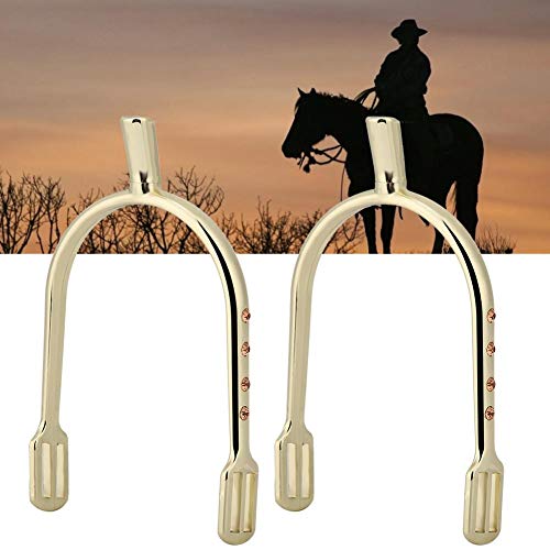 Espuelas Plateadas, espolón angosto de aleación de Zinc Plateado al por Mayor Espuelas para Caminar a Caballo Todo Alrededor Espuelas inglesas para Mujer (Oro)