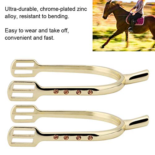 Espuelas Plateadas, espolón angosto de aleación de Zinc Plateado al por Mayor Espuelas para Caminar a Caballo Todo Alrededor Espuelas inglesas para Mujer (Oro)