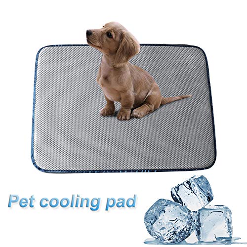 Estera para Perros Cooling Summer Pad Mat para Perros Manta para Gatos Sofá Transpirable Pet Dog Bed Summer Lavable para Perros pequeños, medianos y Grandes-Gris Morado_Los 50x35x1cm_China