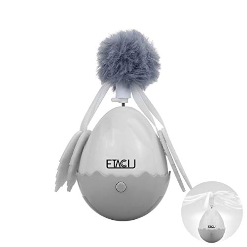 ETACCU Juguete para Gatos, Interactiva Automática Giratoria de 360 ​​Grados con 2 Colgantes Reemplazables, Material Saludable