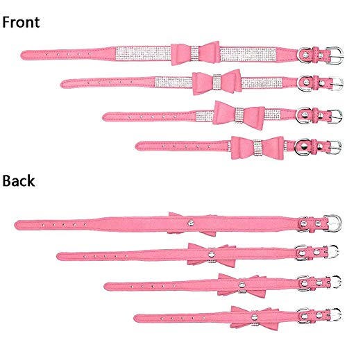 ETOPARS Correas de Collar de Perro con Diamantes de Imitación, Collar y Correa para Perro, Collar para Perro Correa de Piel de Ante Suave y Brillante