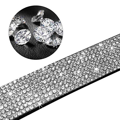 ETOPARS Correas de Collar de Perro con Diamantes de Imitación, Collar y Correa para Perro, Collar para Perro Correa de Piel de Ante Suave y Brillante, Arnés para Collar de Perro para Mascotas