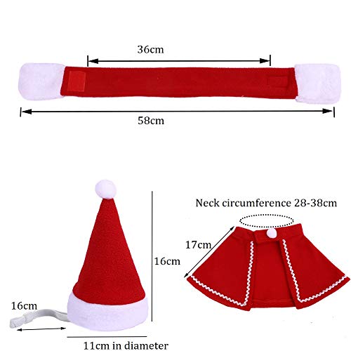 ETOPARS Trajes de Navidad para Perros, Santa Disfraz para Perros, Vestido de Navidad para Mascotas, Ropa Rojo para Perro Gato