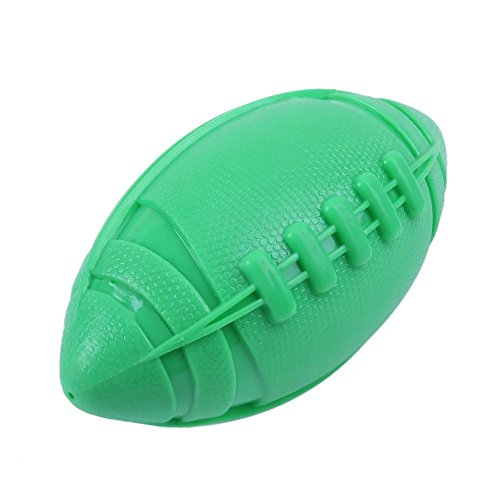 Everpert Pelota de rugby para mascotas, juguete de sonido para entrenamiento y masticación (verde)