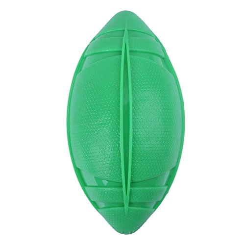 Everpert Pelota de rugby para mascotas, juguete de sonido para entrenamiento y masticación (verde)