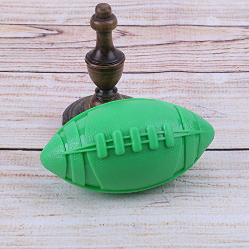 Everpert Pelota de rugby para mascotas, juguete de sonido para entrenamiento y masticación (verde)