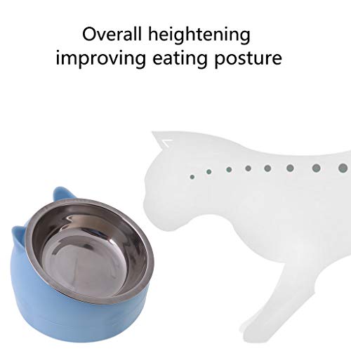EWAT - Cuencos inclinados para mascotas, cuenco inclinado de 15 ° para perros y gatos, cuencos elevados inclinados para gatos con mayor facilidad para llegar a los alimentos (negro)