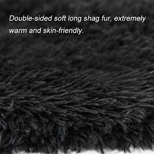 Ewolee Manta para perro, súper suave, cálida, esponjosa, de piel sintética peluda, lavable para dormir, para perros y gatos pequeños, medianos y grandes (grande, gris oscuro)