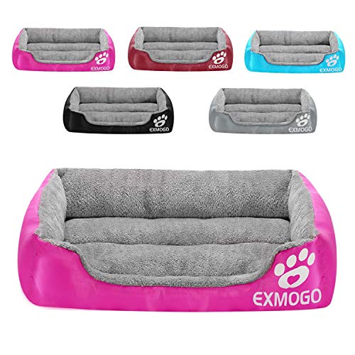 EXMOGO Cama para Perros Cama para Gatos, Suaves y cómodas Camas para Mascotas con algodón PP, Adecuada para Mascotas pequeñas, Medianas y Grandes XL: 31"x25 x6 (79x63x16cm), Rosa