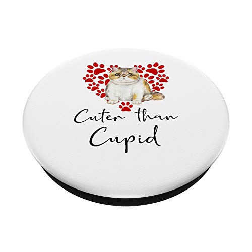 Exótico De Pelo Cuter Than Cupip Gato Día San Valentín PopSockets PopGrip: Agarre intercambiable para Teléfonos y Tabletas