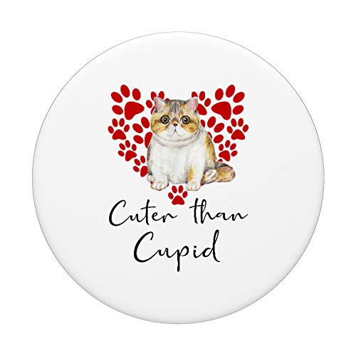 Exótico De Pelo Cuter Than Cupip Gato Día San Valentín PopSockets PopGrip: Agarre intercambiable para Teléfonos y Tabletas