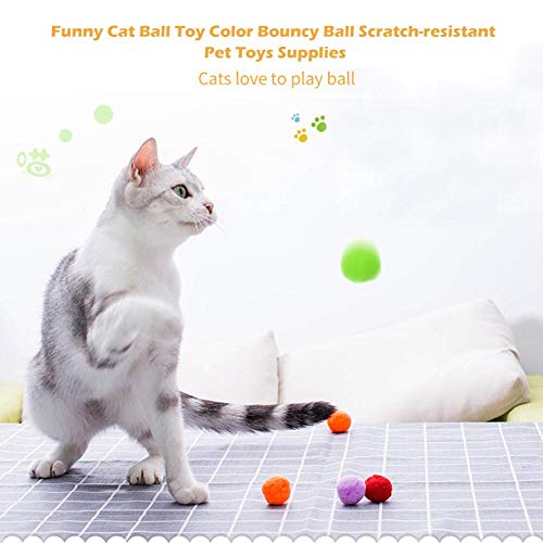 Exuberanter Bolas de gato suaves - Coloridas de felpa para arañar bolas de Mascotas Masticar Juguetes de la Bola Resistente a la Mordedura Juguetes de Entrenamiento de Color Bouncy Bolas 30