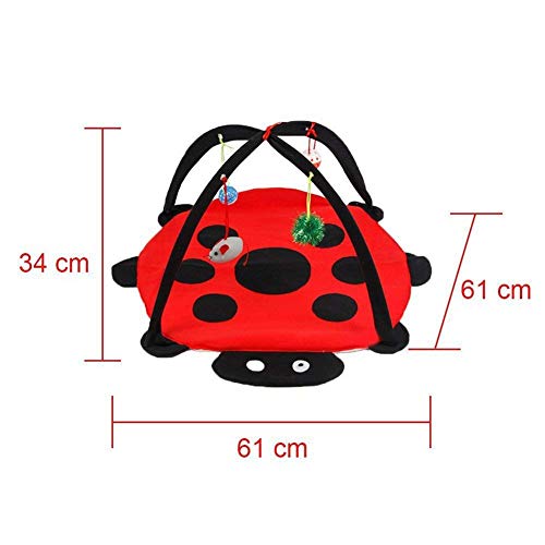 Fablcrew 1 alfombra de juego y actividades móviles para gato, cama acolchada con juguete para colgar, campana, pelotas y ratón