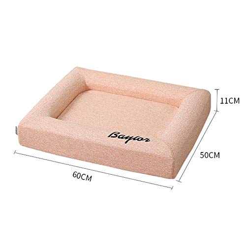 FACAI Perrera para Perros Invierno Cálido Todas Las Estaciones Tamaño Universal Perro De Peluche Cama para Perros Cama para Mascotas Cojín Extraíble Y Lavable Sofá para Perros,Pink-S
