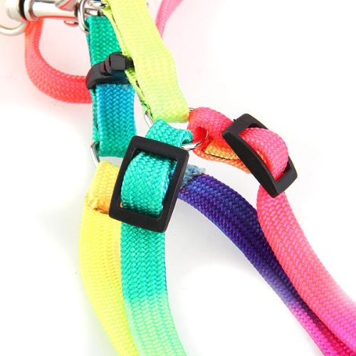 Facilla®Correa 110cm Arnés Cinturón Nylón Multicolor para Perrito Mascota Gato