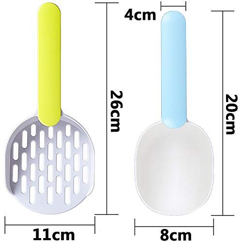 FANDE Pala para Arena de Gato, Pala de Alimentación de Mascota, Cuchara para Gatos, Pala de Comida para Gatos, para la Mayoría de los Tipos de Arena de Gato (2 Piezas)