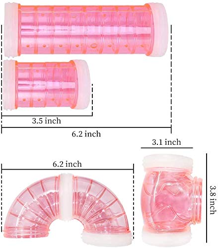 FANDE Túnel de Hámster, 8pcs Hámster Tubo Play Túnel Tubo Hámster del Tubo Manguera de Jaula Externa Juguetes para Animales pequeños túnel Conectado para Hámster de Ratón