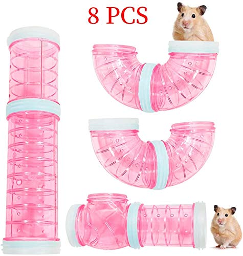 FANDE Túnel de Hámster, 8pcs Hámster Tubo Play Túnel Tubo Hámster del Tubo Manguera de Jaula Externa Juguetes para Animales pequeños túnel Conectado para Hámster de Ratón