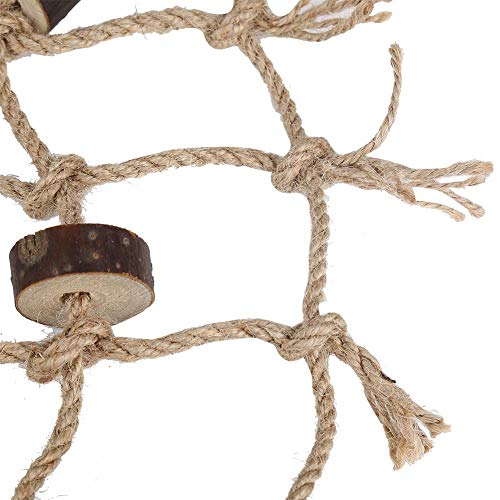 Fdit 1Pc Jaula de Pájaro Loro Juguetes de Cáñamo Cuerda Escalera de Aves Natural Interesante de Coser Juguete Colgante Decoración